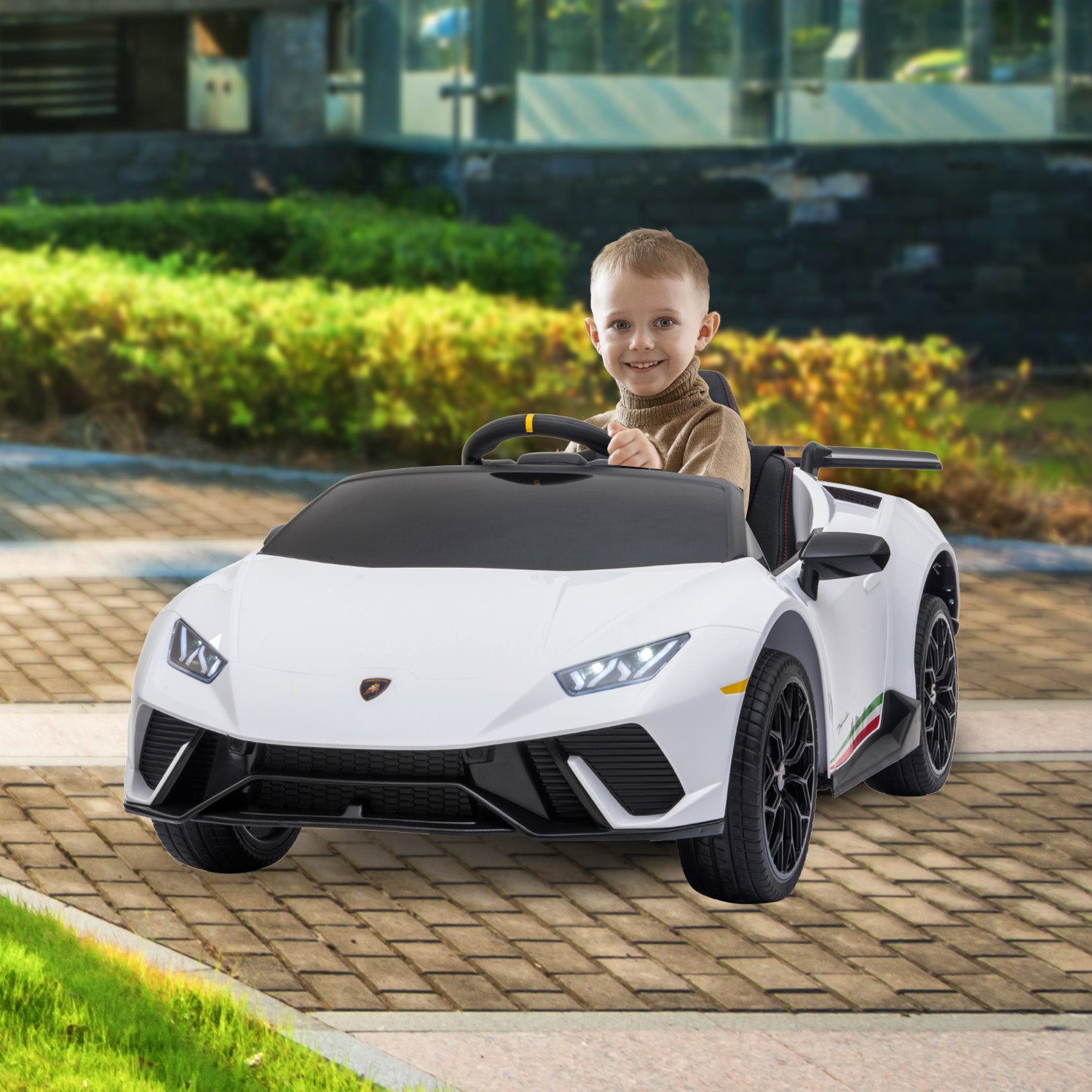 Kahuna Lamborghini Performante Kids Electric Ride On Car Remote Control by Kahuna - White V240-CAR-LAM-WH