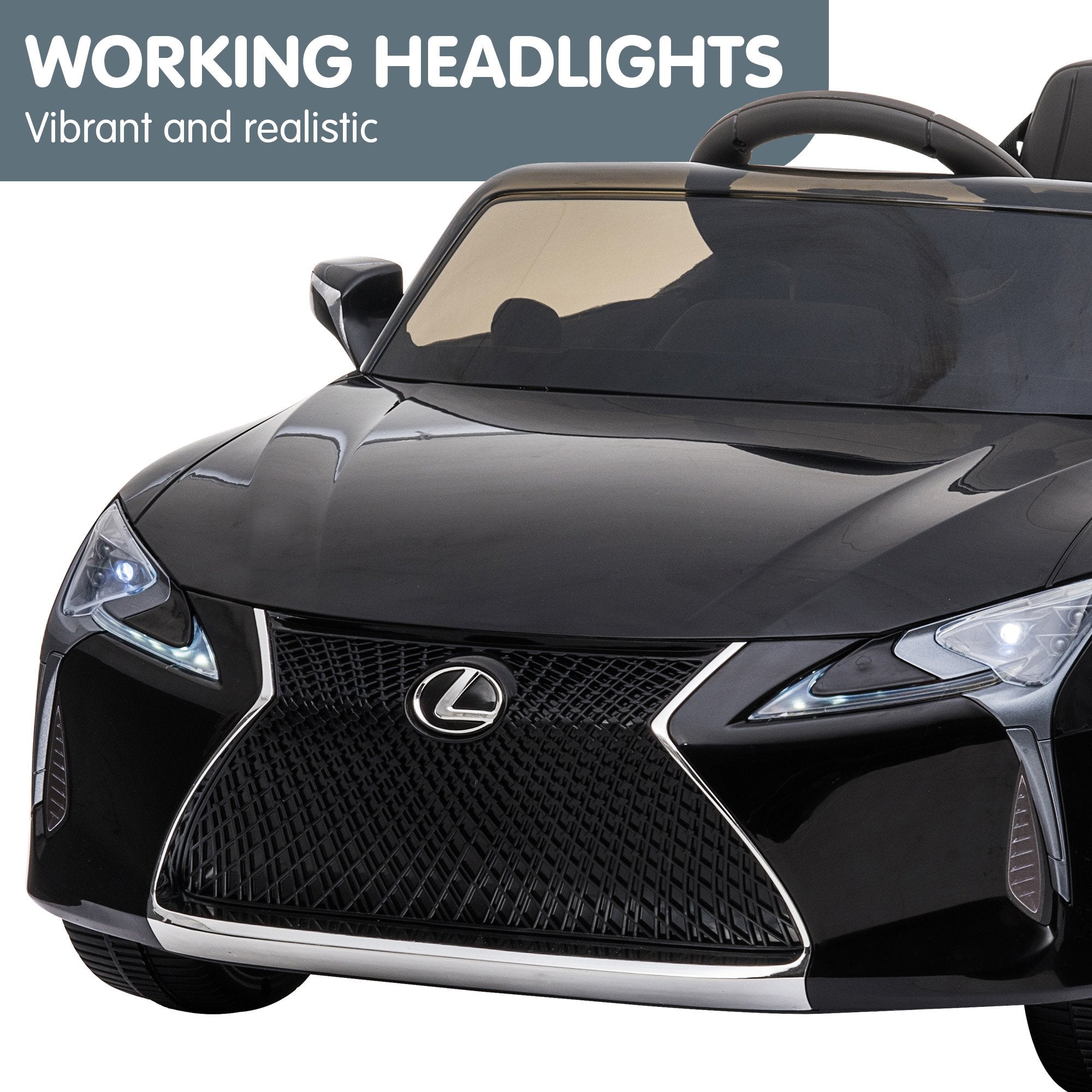 Kahuna Licensed Lexus LC 500 Kids Electric Ride On Car - Black V240-CAR-LEX-1618-BK