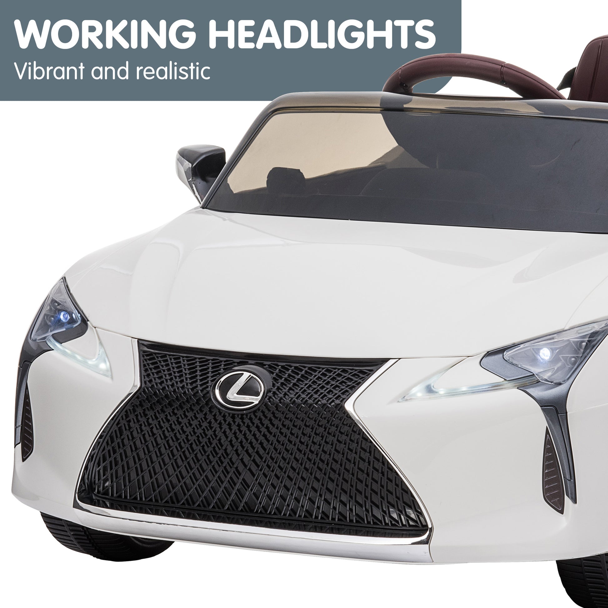 Kahuna Licensed Lexus Lc 500 Kids Electric Ride On Car - White V240-CAR-LEX-1618-WH