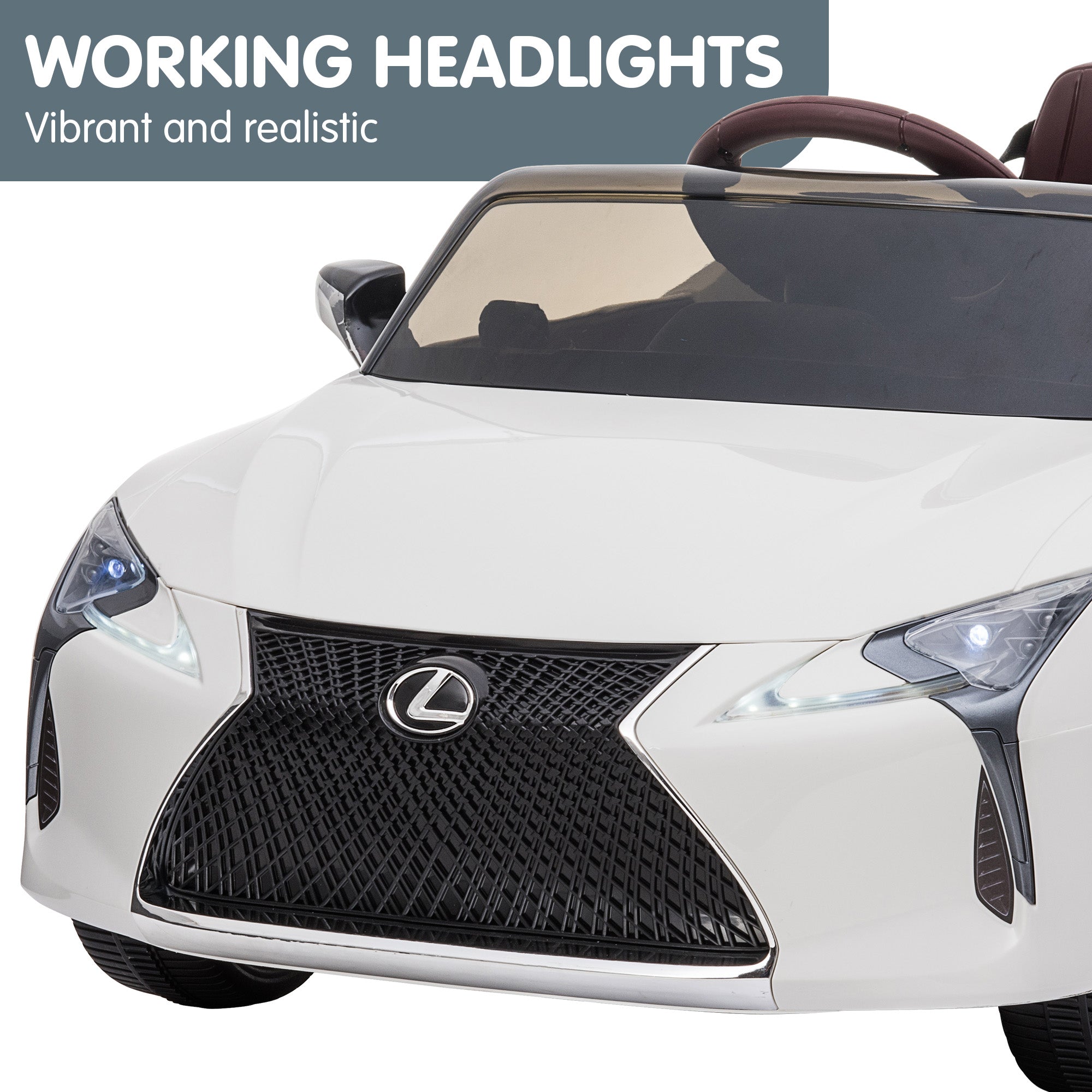 Kahuna Licensed Lexus Lc 500 Kids Electric Ride On Car - White V240-CAR-LEX-1618-WH