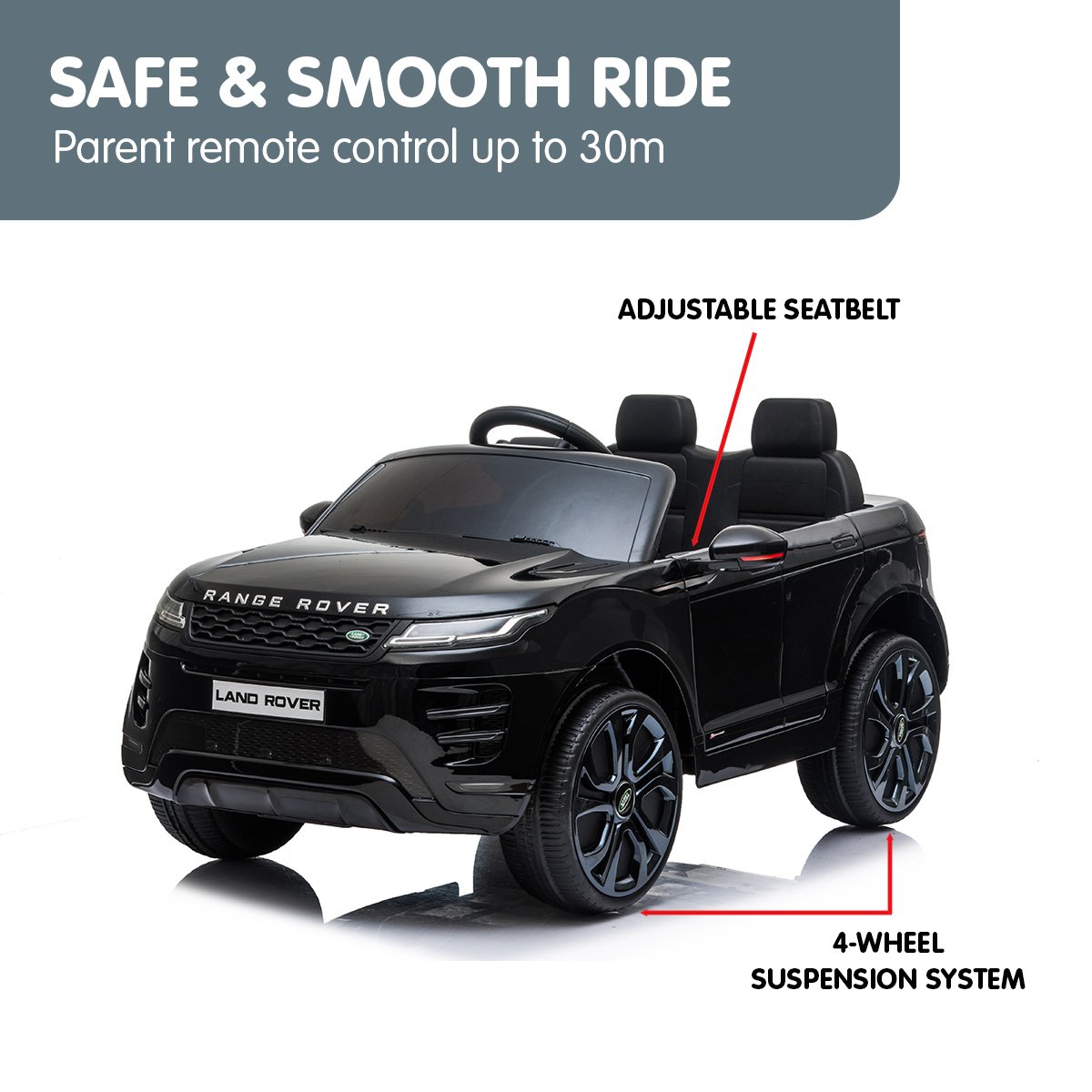 Kahuna Land Rover Licensed Kids Electric Ride On Car Remote Control - Black V240-CAR-LRV-BK