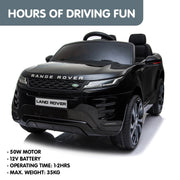Kahuna Land Rover Licensed Kids Electric Ride On Car Remote Control - Black V240-CAR-LRV-BK