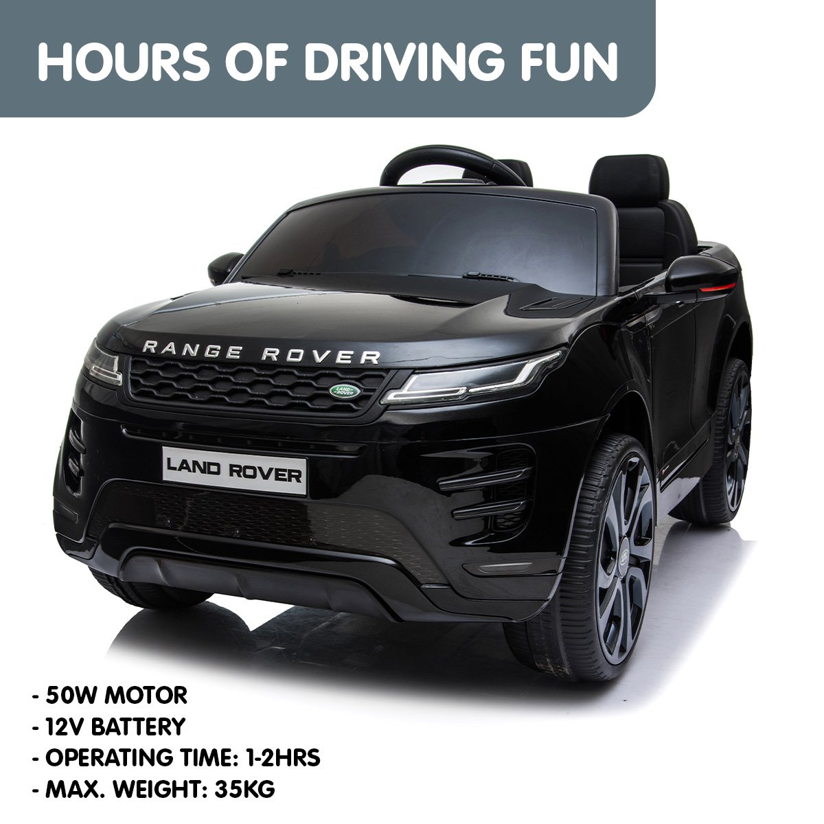 Kahuna Land Rover Licensed Kids Electric Ride On Car Remote Control - Black V240-CAR-LRV-BK