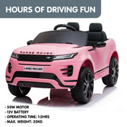 Kahuna Land Rover Licensed Kids Electric Ride On Car Remote Control - Pink V240-CAR-LRV-PK