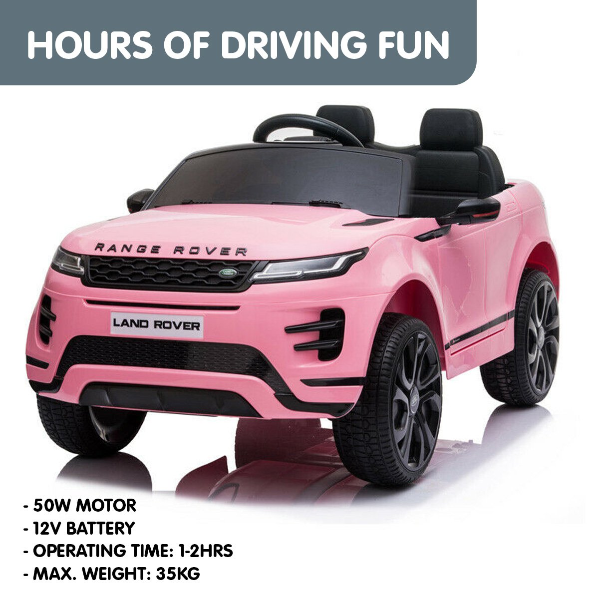 Kahuna Land Rover Licensed Kids Electric Ride On Car Remote Control - Pink V240-CAR-LRV-PK