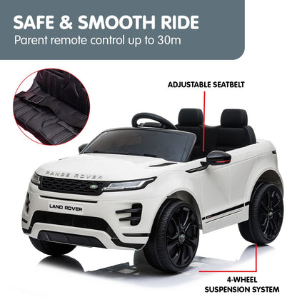 Kahuna Land Rover Licensed Kids Electric Ride On Car Remote Control - White V240-CAR-LRV-WH
