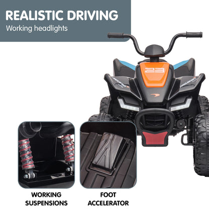 Kahuna MCL35 McLaren Toy Ride On Electric Quad Bike - Black V240-CAR-MCL-35L-BK