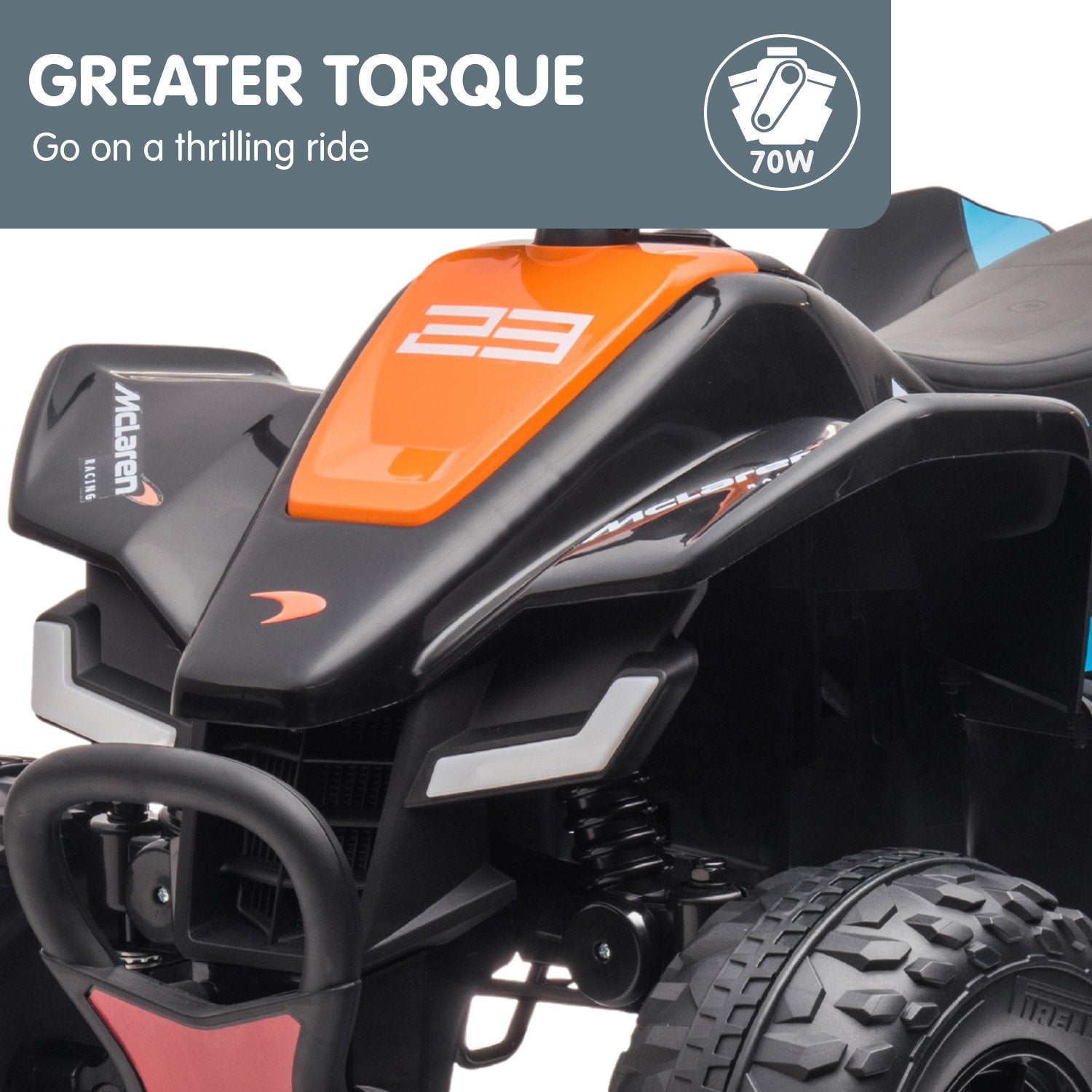 Kahuna MCL35 McLaren Toy Ride On Electric Quad Bike - Black V240-CAR-MCL-35L-BK