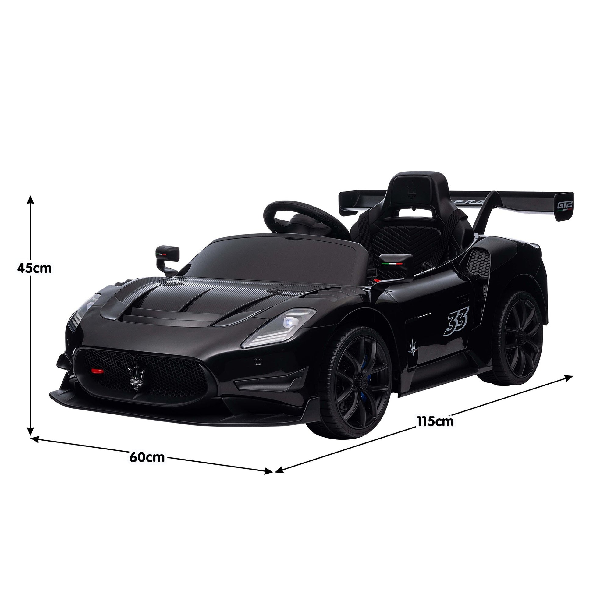 Kahuna Maserati MC20 GT2 Licensed Electric Kids Ride On Race Car Black V240-CAR-MST-GT2-BK