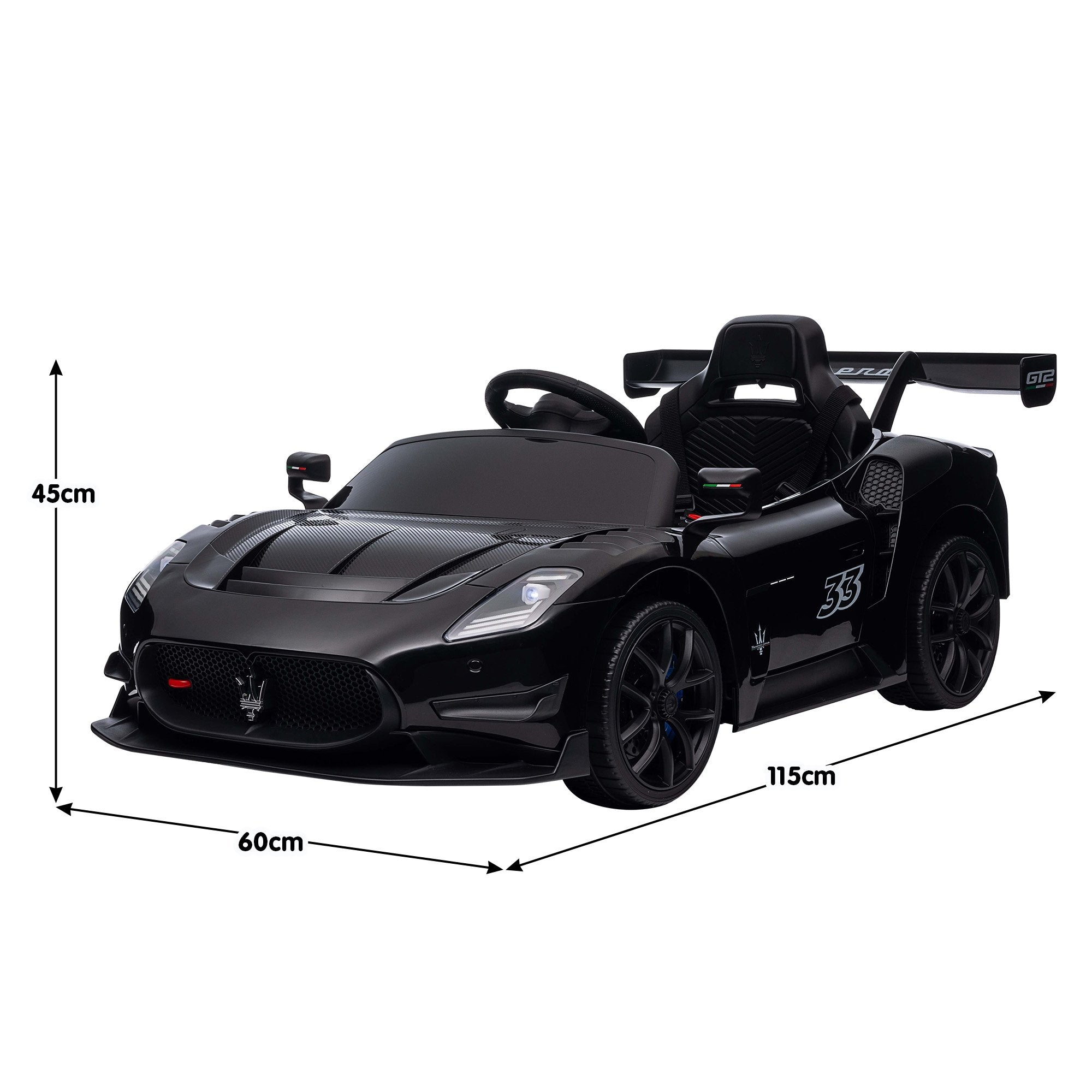 Kahuna Maserati MC20 GT2 Licensed Electric Kids Ride On Race Car Black V240-CAR-MST-GT2-BK