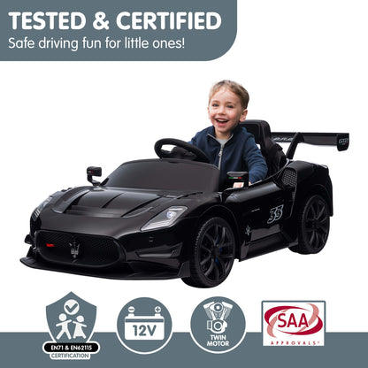 Kahuna Maserati MC20 GT2 Licensed Electric Kids Ride On Race Car Black V240-CAR-MST-GT2-BK