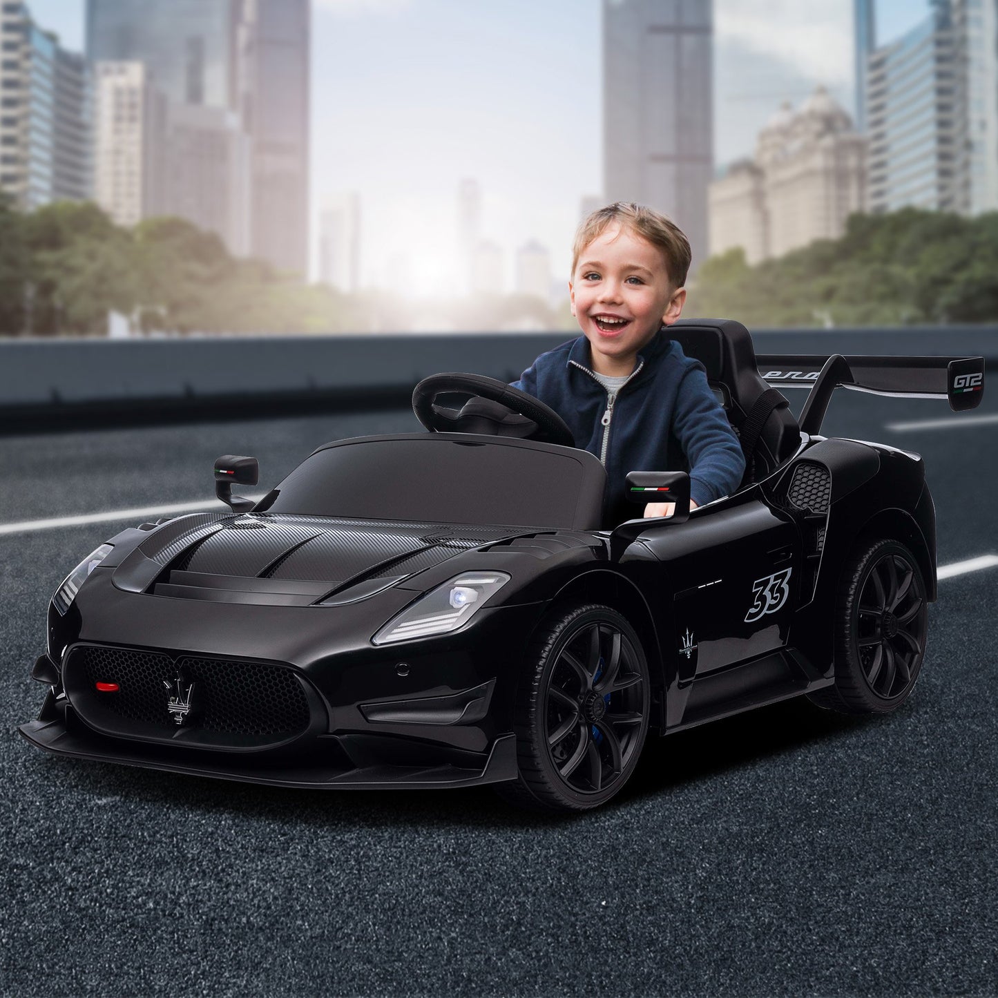 Kahuna Maserati MC20 GT2 Licensed Electric Kids Ride On Race Car Black V240-CAR-MST-GT2-BK