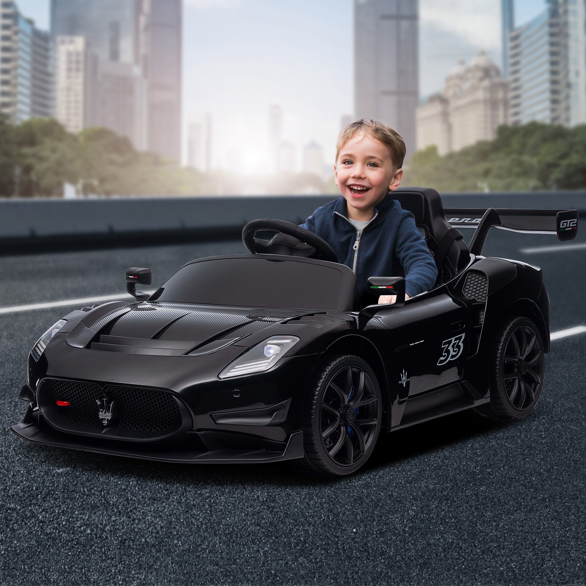 Kahuna Maserati MC20 GT2 Licensed Electric Kids Ride On Race Car Black V240-CAR-MST-GT2-BK