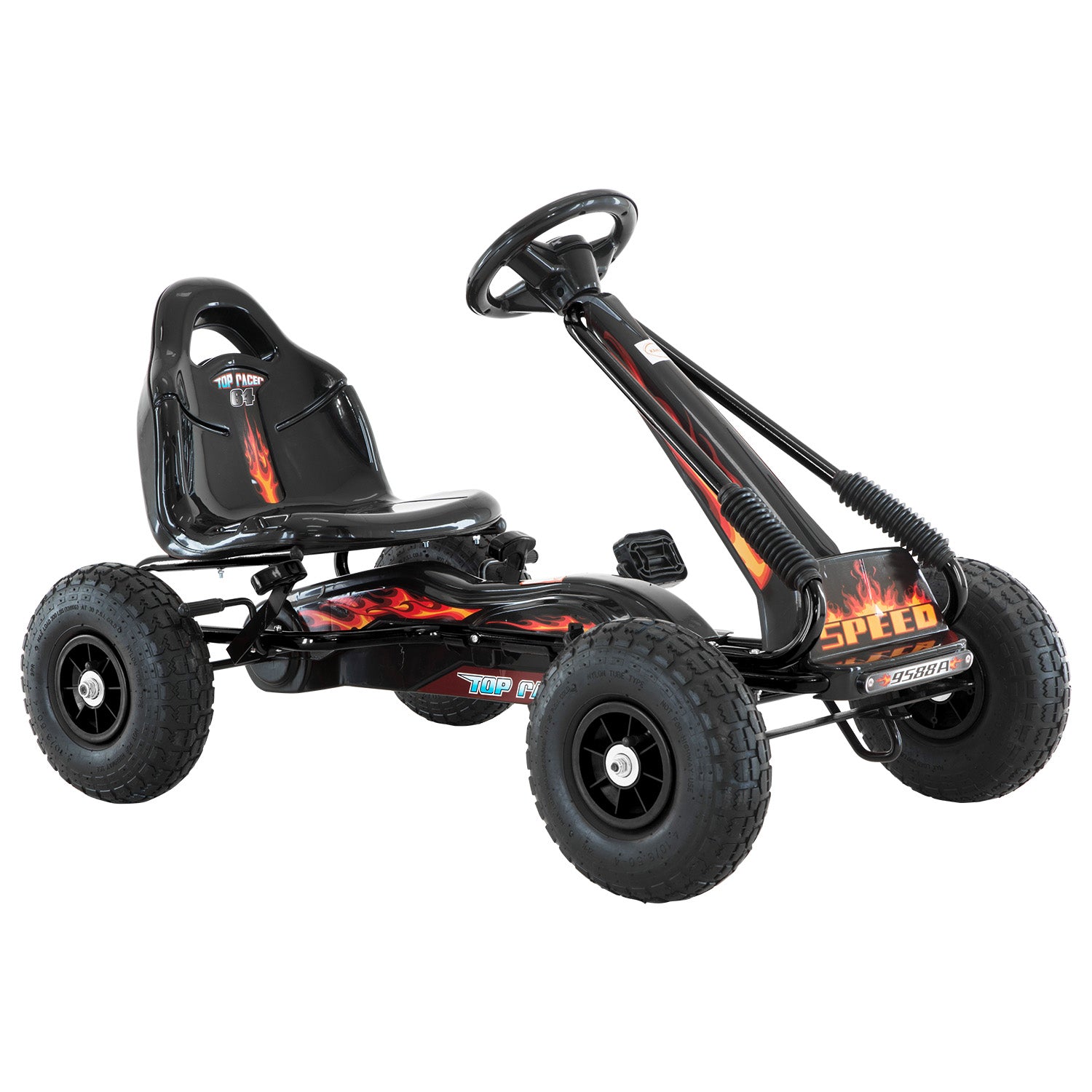 Kahuna G95 Kids Ride On Pedal-Powered Go Kart - Black V240-CAR-PB-9588A-BK