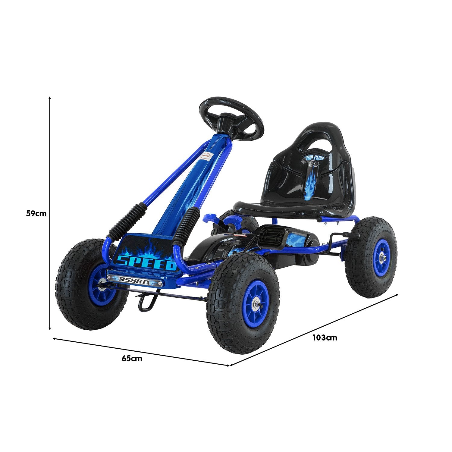 Kahuna G95 Kids Ride On Pedal Go Kart - Blue V240-CAR-PB-9588A-BU