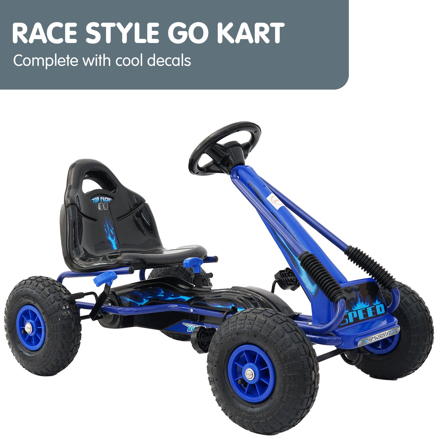 Kahuna G95 Kids Ride On Pedal Go Kart - Blue V240-CAR-PB-9588A-BU