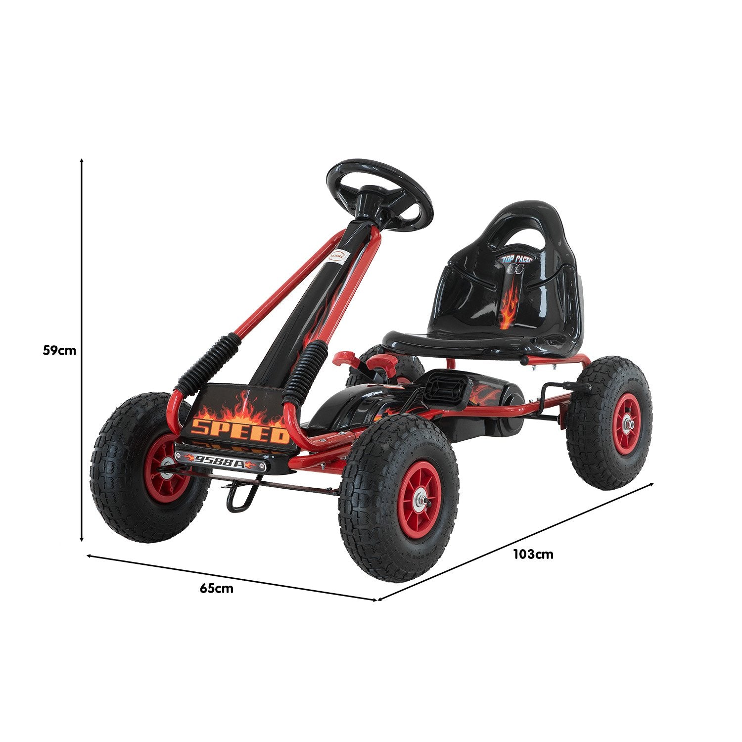 Kahuna G95 Kids Ride On Pedal-Powered Go Kart - Red V240-CAR-PB-9588A-RD