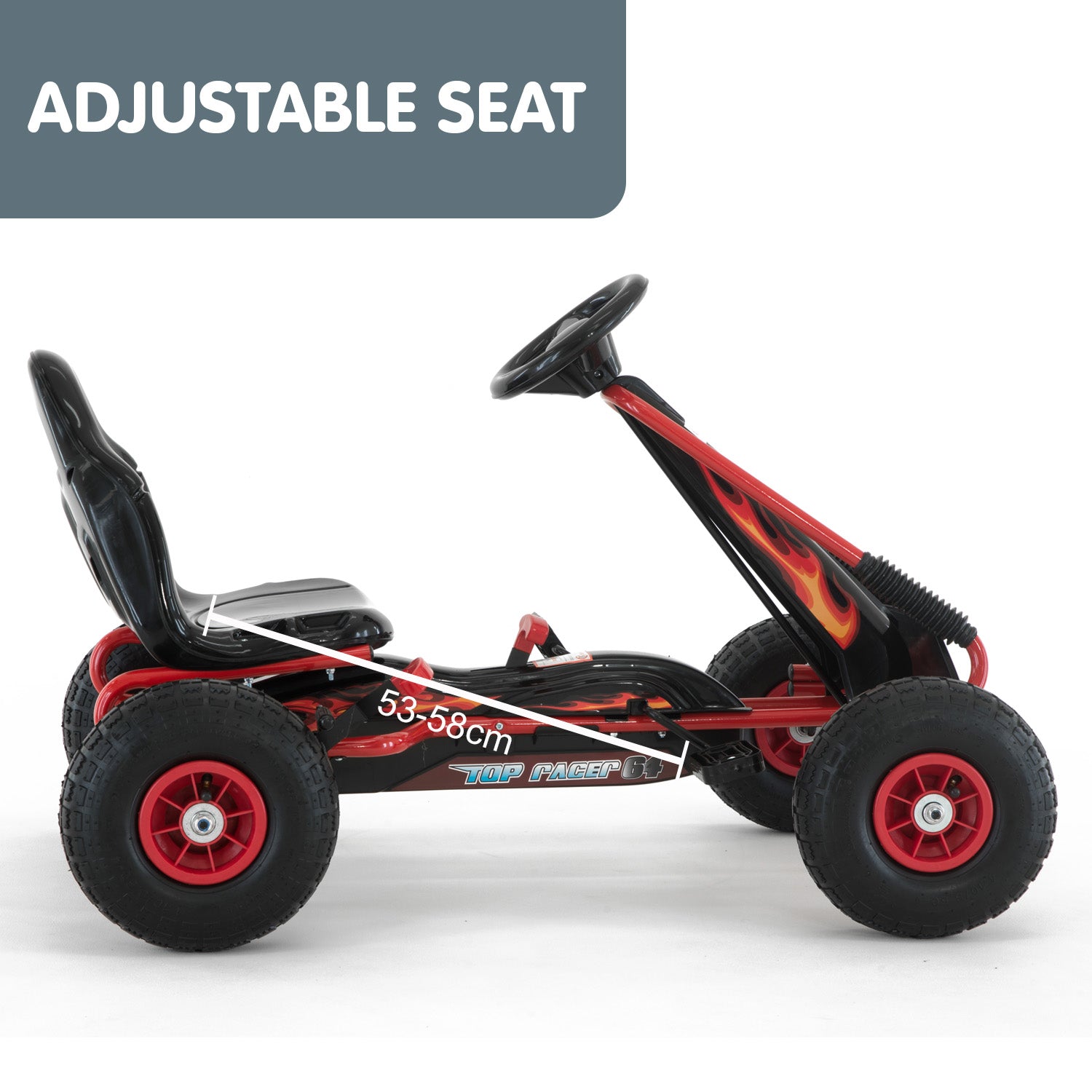 Kahuna G95 Kids Ride On Pedal-Powered Go Kart - Red V240-CAR-PB-9588A-RD