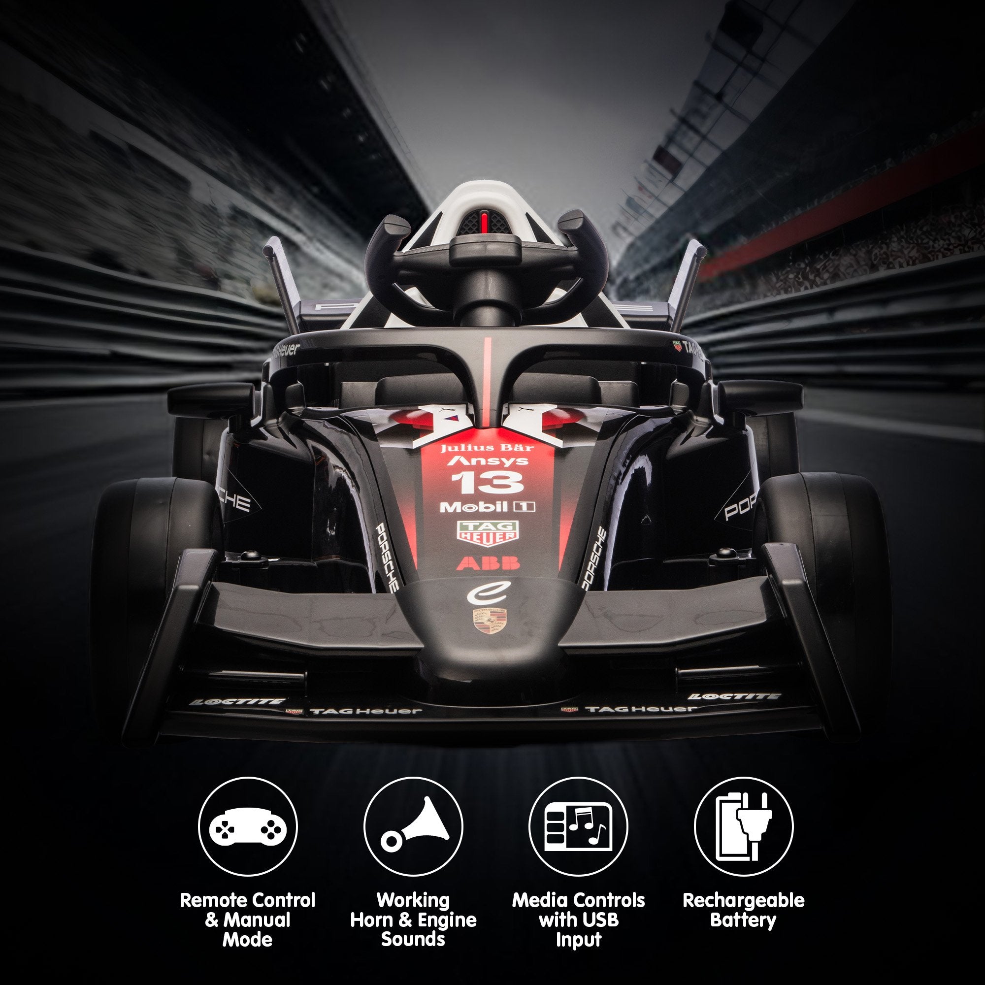Kahuna Porsche Formula E Kids Electric Ride-on Car With Remote Control V240-CAR-PSCH-711-RD
