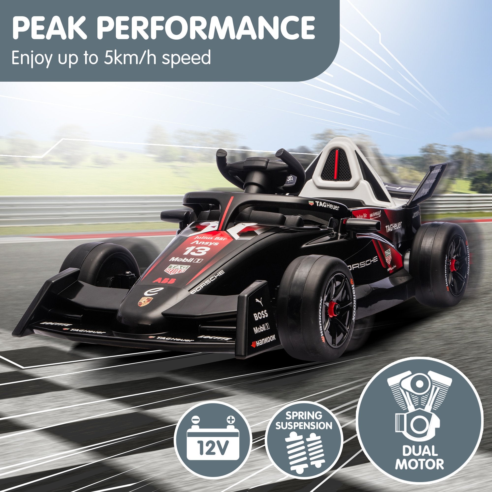 Kahuna Porsche Formula E Kids Electric Ride-on Car With Remote Control V240-CAR-PSCH-711-RD