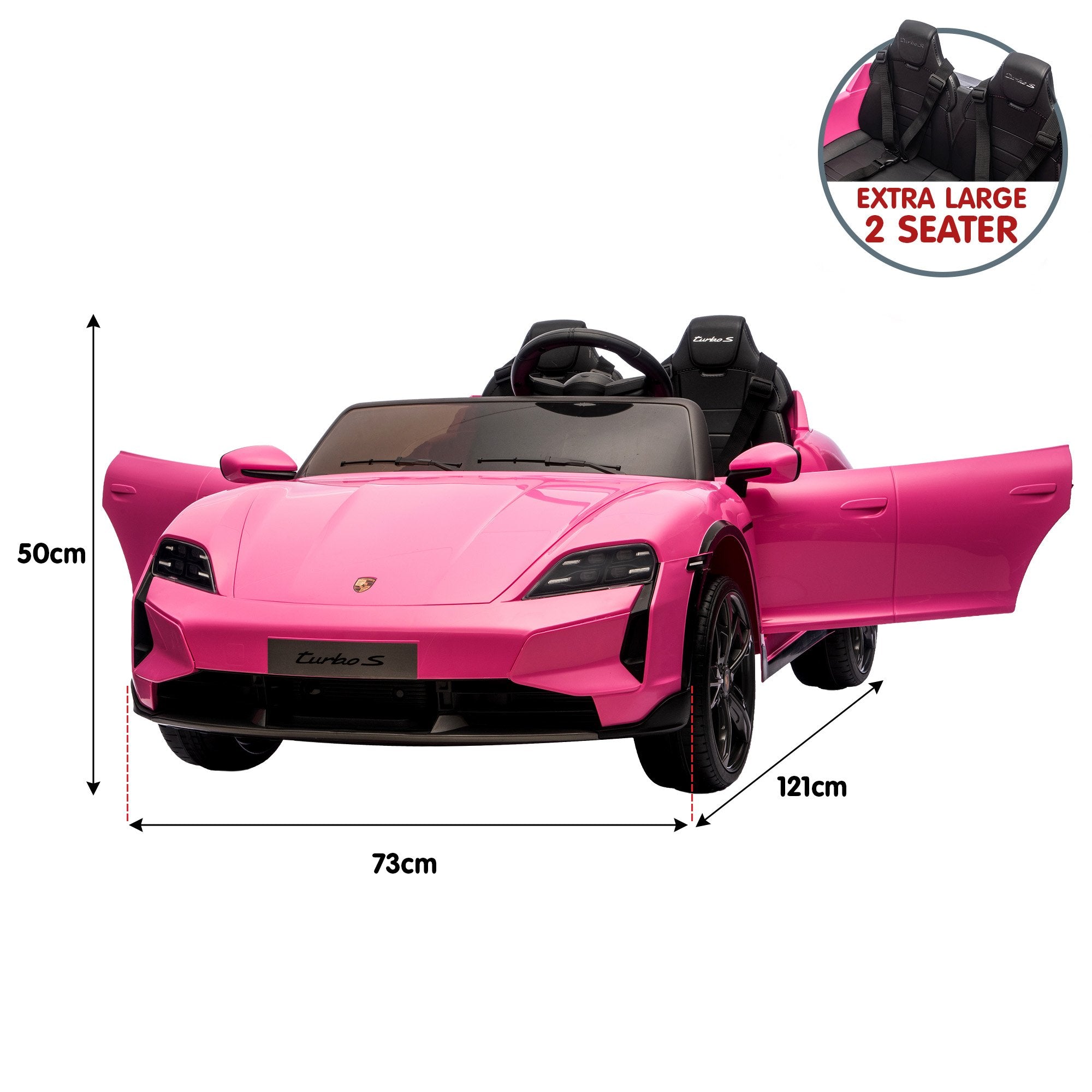 Kahuna Porsche Taycan Turbo S Kids Electric Ride On Car w/Remote Control 90W Four Wheel Suspension 2 Seater V240-CAR-PSCH-988-PK