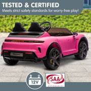 Kahuna Porsche Taycan Turbo S Kids Electric Ride On Car w/Remote Control 90W Four Wheel Suspension 2 Seater V240-CAR-PSCH-988-PK