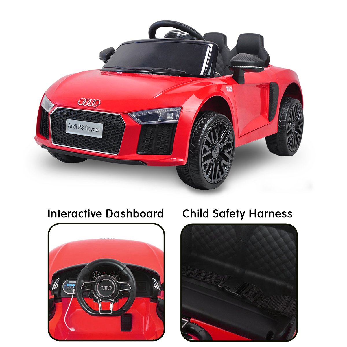 Kahuna Kahuna R8 Spyder Audi Licensed Kids Electric Ride On Car Remote Control - Red V240-CAR-SPD-RD