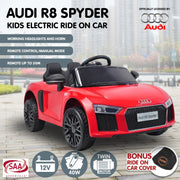 Kahuna Kahuna R8 Spyder Audi Licensed Kids Electric Ride On Car Remote Control - Red V240-CAR-SPD-RD