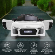 Kahuna Kahuna R8 Spyder Audi Licensed Kids Electric Ride On Car Remote Control - White V240-CAR-SPD-WH