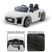 Kahuna Kahuna R8 Spyder Audi Licensed Kids Electric Ride On Car Remote Control - White V240-CAR-SPD-WH