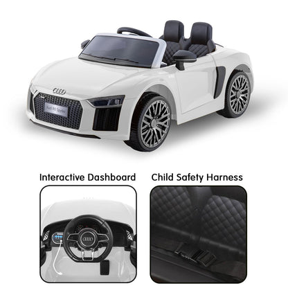 Kahuna Kahuna R8 Spyder Audi Licensed Kids Electric Ride On Car Remote Control - White V240-CAR-SPD-WH