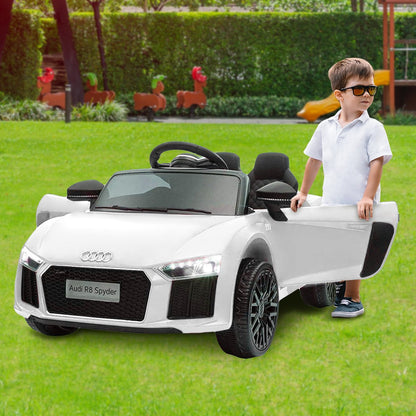 Kahuna Kahuna R8 Spyder Audi Licensed Kids Electric Ride On Car Remote Control - White V240-CAR-SPD-WH