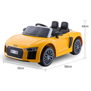 Kahuna R8 Spyder Audi Licensed Kids Electric Ride On Car Remote Control - Yellow V240-CAR-SPD-YE