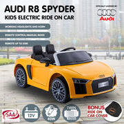 Kahuna R8 Spyder Audi Licensed Kids Electric Ride On Car Remote Control - Yellow V240-CAR-SPD-YE