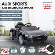 Kahuna Audi Sport Licensed Kids Electric Ride On Car Remote Control - Black V240-CAR-SPT-BK
