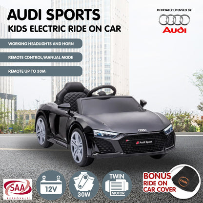 Kahuna Audi Sport Licensed Kids Electric Ride On Car Remote Control - Black V240-CAR-SPT-BK