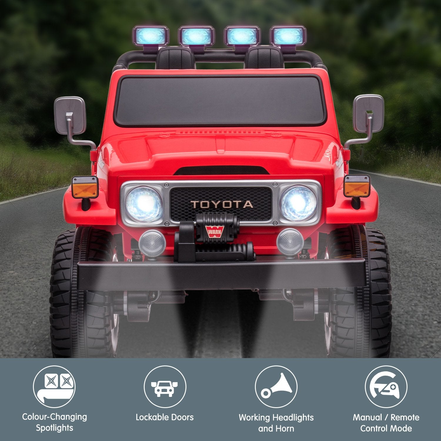 Kahuna Licensed Toyota FJ-40 Electric Kids Ride On Car by Kahuna - Red V240-CAR-TYT-FJ40-RD
