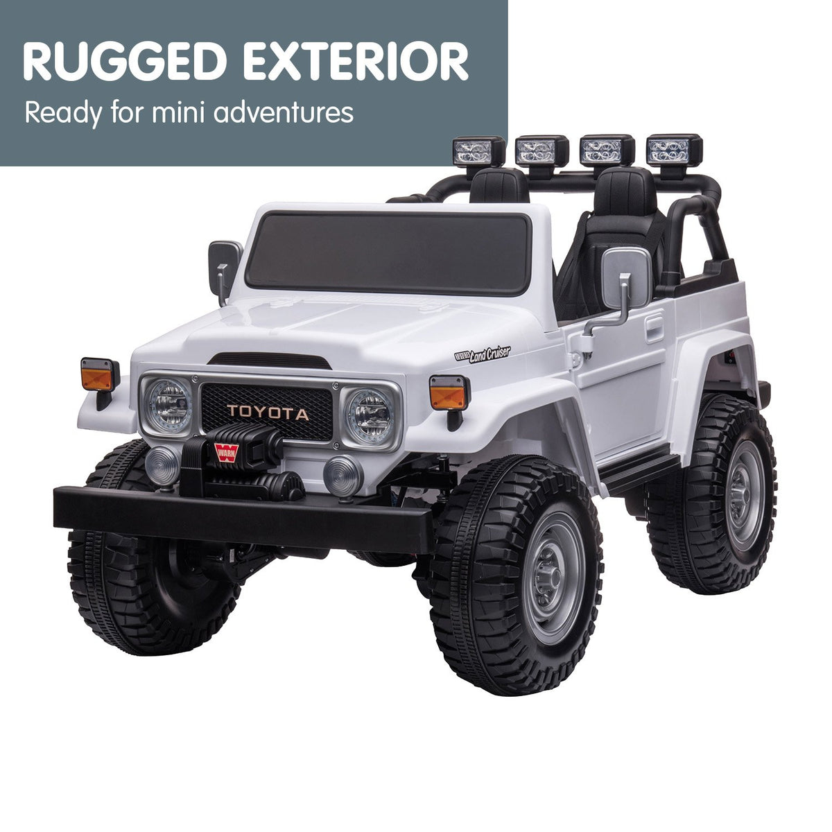 Kahuna Licensed Toyota FJ-40 Kids Ride On Electric Toy Car 80W - White V240-CAR-TYT-FJ40-WH