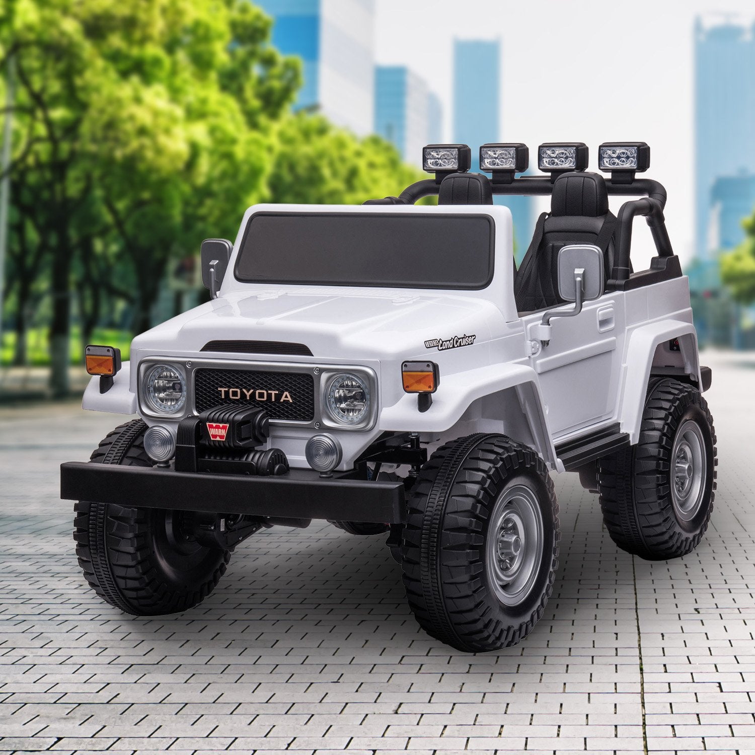 Kahuna Licensed Toyota FJ-40 Kids Ride On Electric Toy Car 80W - White V240-CAR-TYT-FJ40-WH