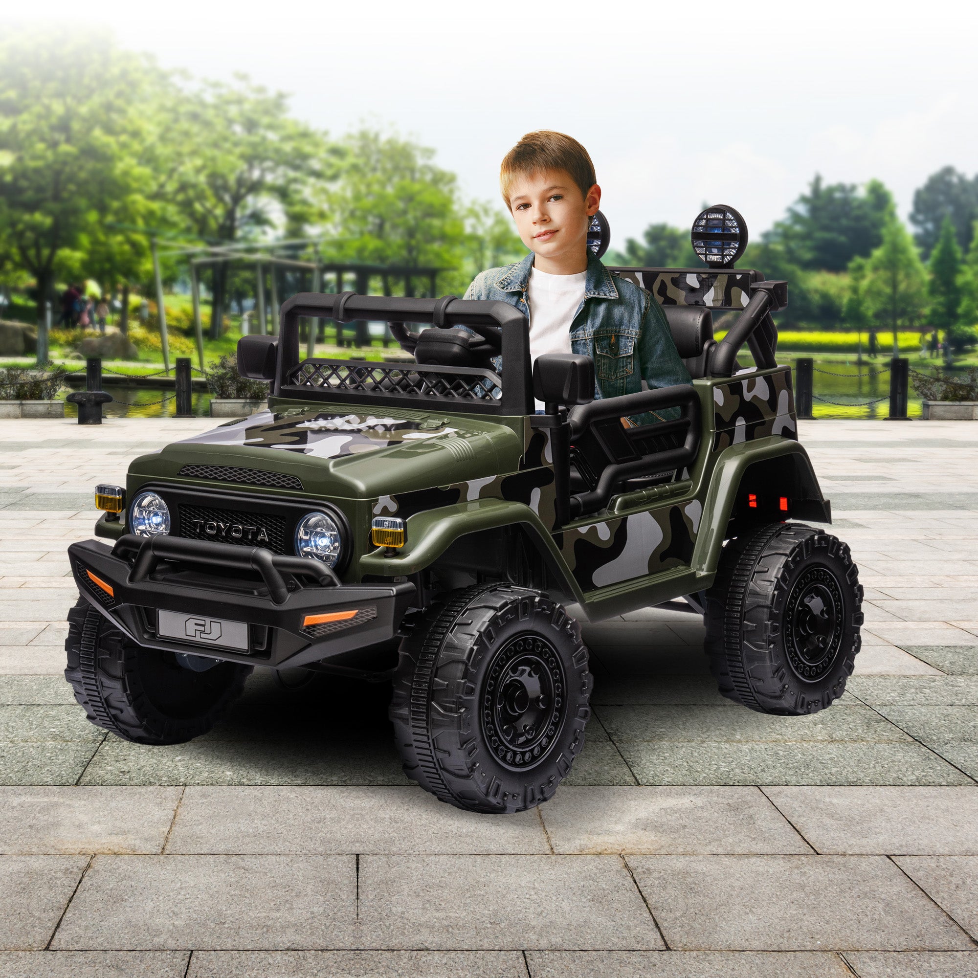 Kahuna Authorised Toyota FJ Cruiser Kids Electric Ride On Car - Green V240-CAR-TYT-FJC-GN