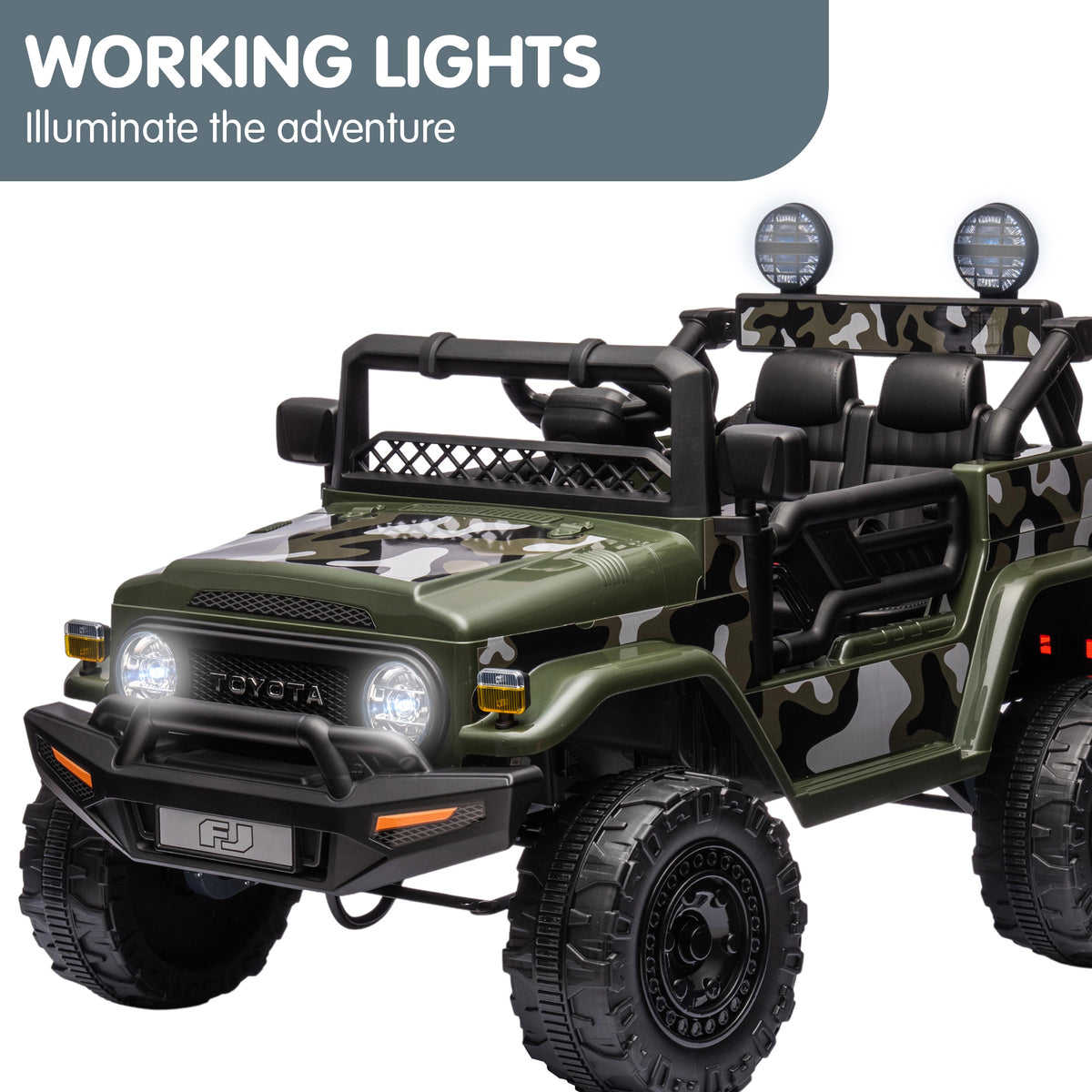 Kahuna Authorised Toyota FJ Cruiser Kids Electric Ride On Car - Green V240-CAR-TYT-FJC-GN