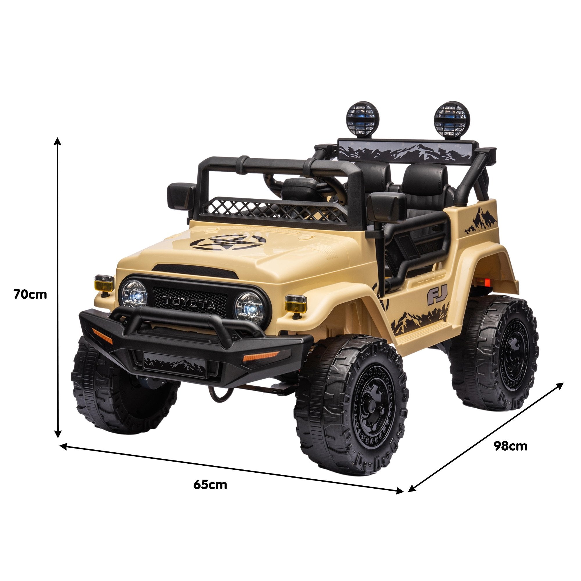 Kahuna Authorised Toyota Fj Cruiser Kids Electric Ride On Car - Khaki V240-CAR-TYT-FJC-KH