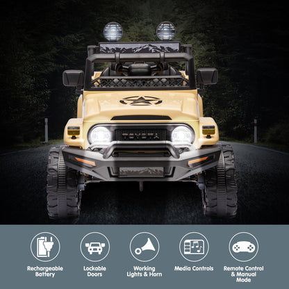 Kahuna Authorised Toyota Fj Cruiser Kids Electric Ride On Car - Khaki V240-CAR-TYT-FJC-KH