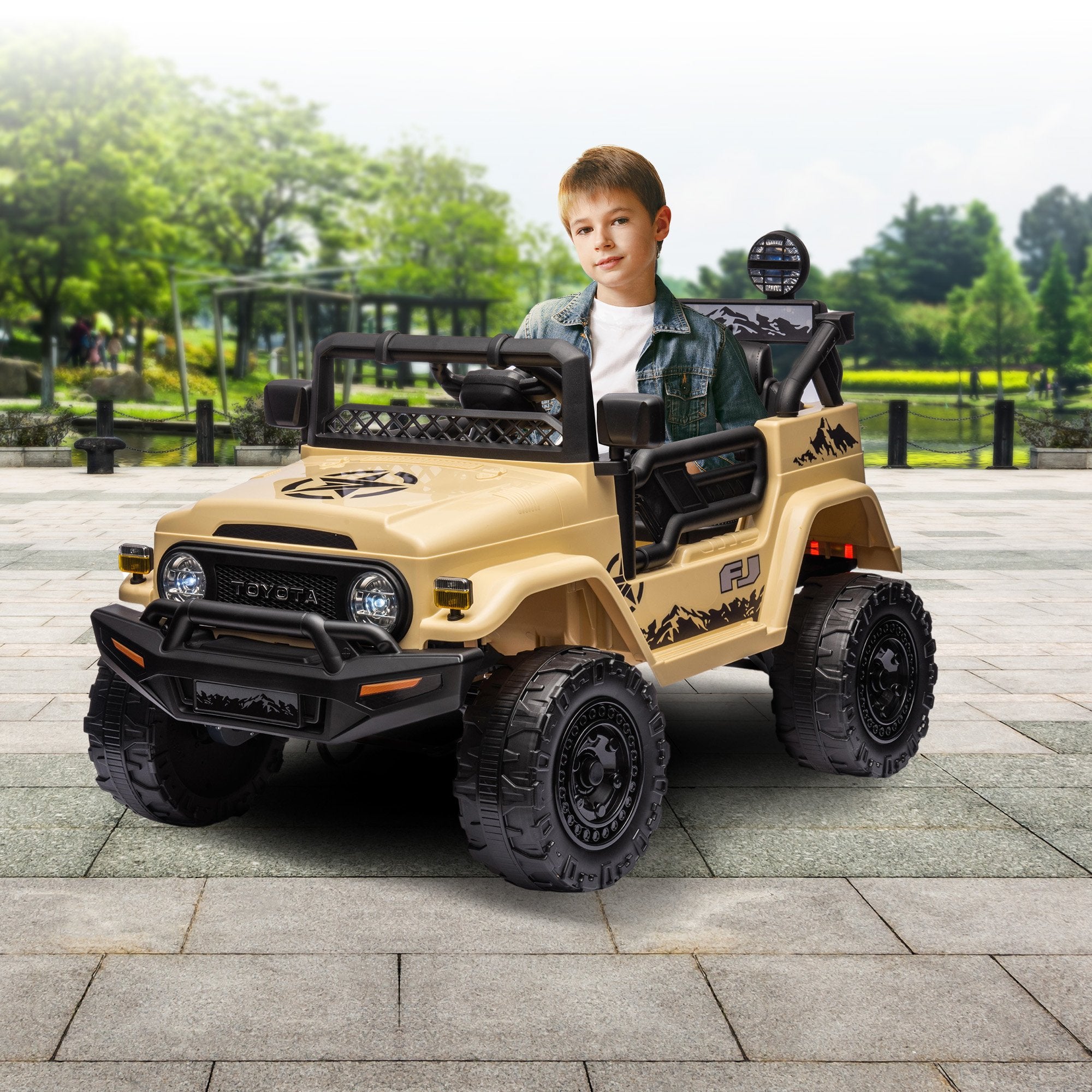 Kahuna Authorised Toyota Fj Cruiser Kids Electric Ride On Car - Khaki V240-CAR-TYT-FJC-KH