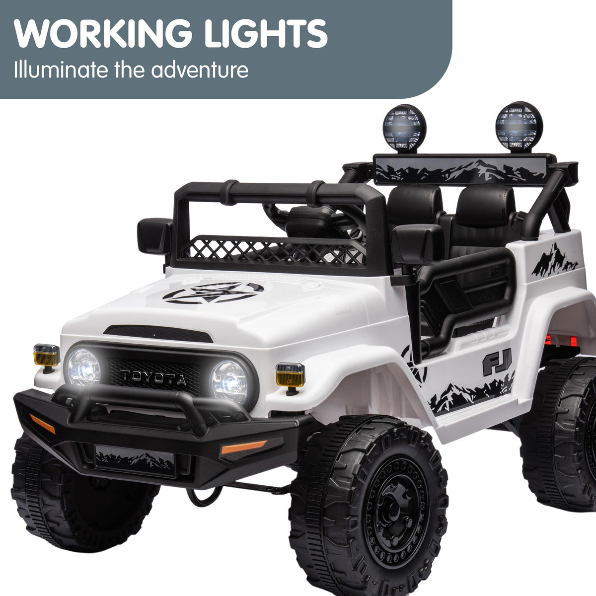 Kahuna Authorized Toyota Electric Kids Ride-on Car Fj Cruiser - White V240-CAR-TYT-FJC-WH