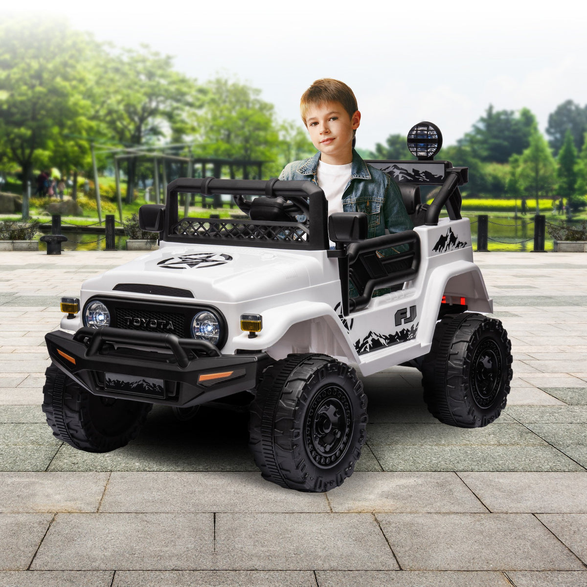 Kahuna Authorized Toyota Electric Kids Ride-on Car Fj Cruiser - White V240-CAR-TYT-FJC-WH