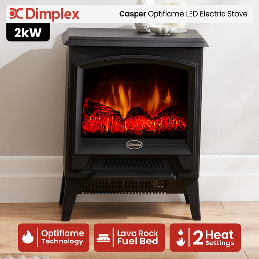 Dimplex 2kW Casper Optiflame Portable Electric Stove V240-CAS20N-AU