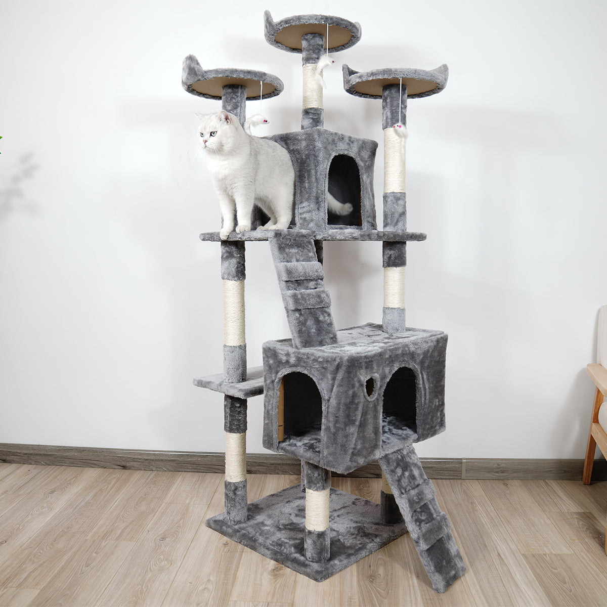 Furtastic 170cm Cat Tree Scratching Post - Silver Grey V240-CAT-EJT-361-SGY