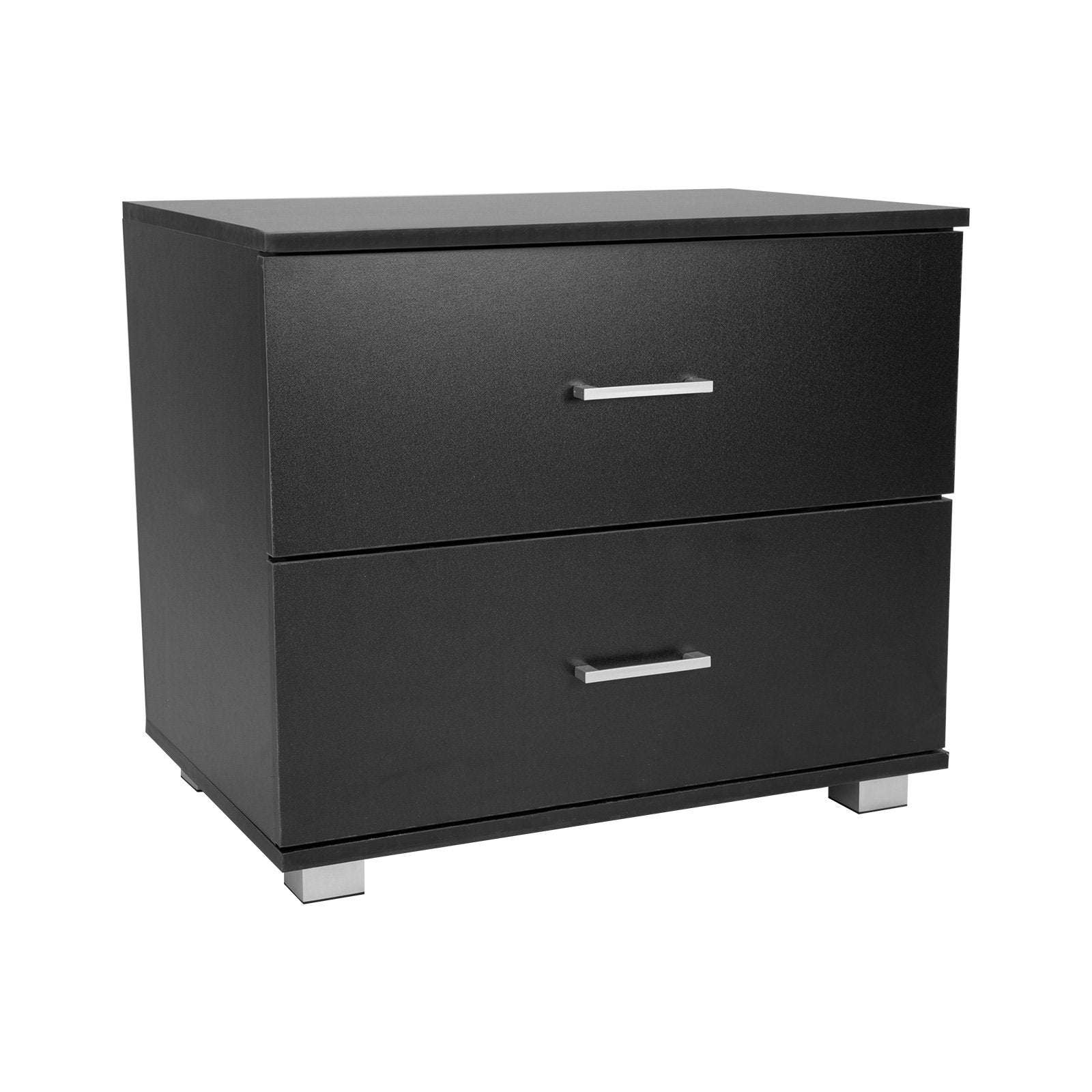 Sarantino Bedside Table Cabinet Storage Chest 2 Drawers Lamp Side Nightstand - Black V240-CBT-059-040-051-BK