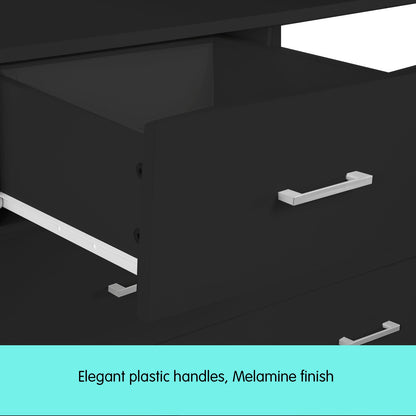 Sarantino Tallboy Dresser 6 Chest Of Drawers Table Cabinet Bedroom Storage Black V240-CBT-085-040-105-BK